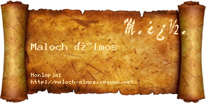 Maloch Álmos névjegykártya